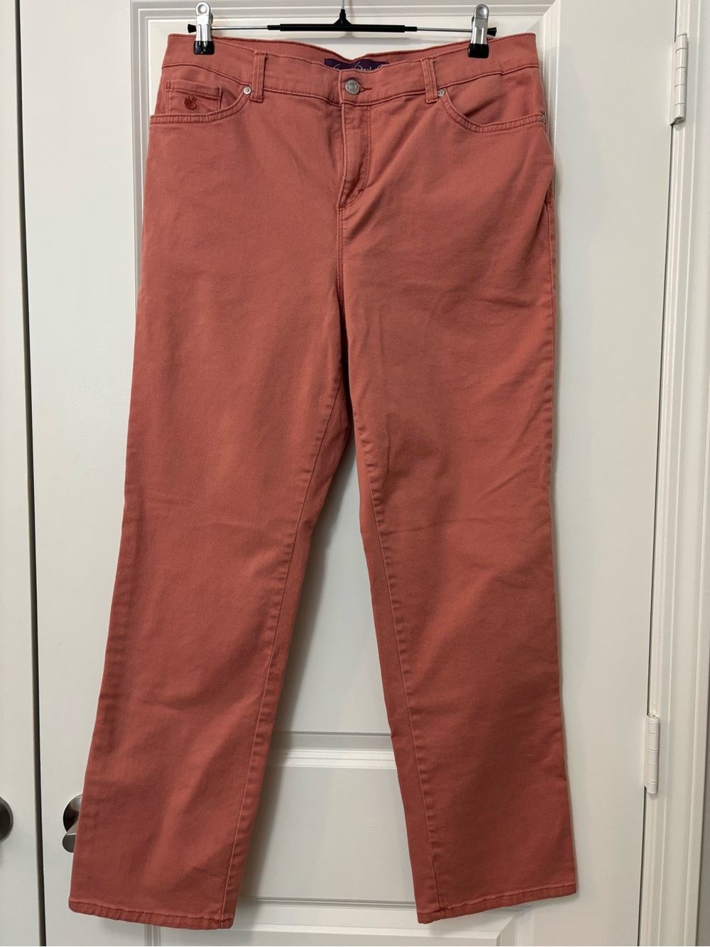 Gloria Vanderbilt "Amanda" Style Coral Salmon Peach Pants, Size 12 (Short)